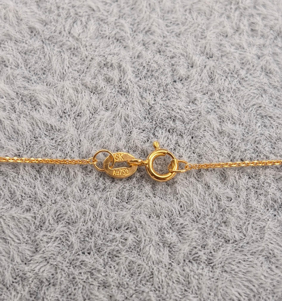 Solid 18ct gold moissanite necklace