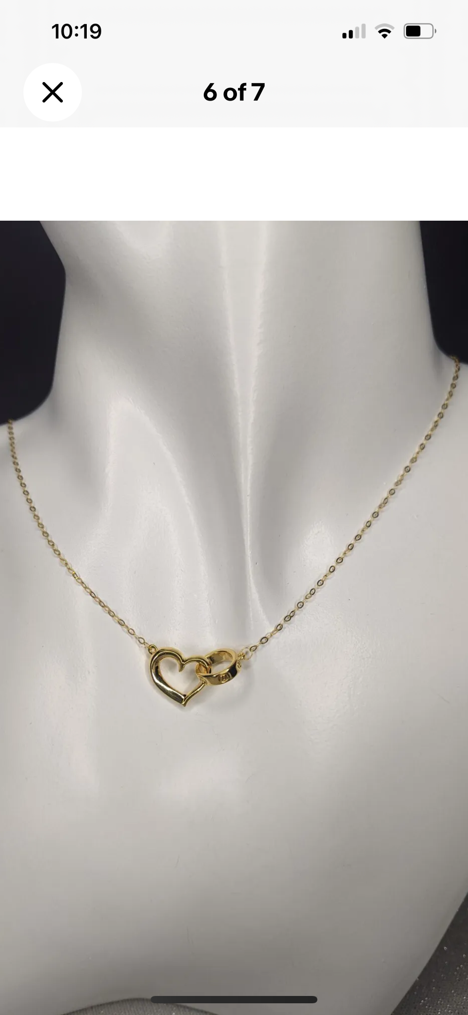 Pure 18ct gold link heart necklace
