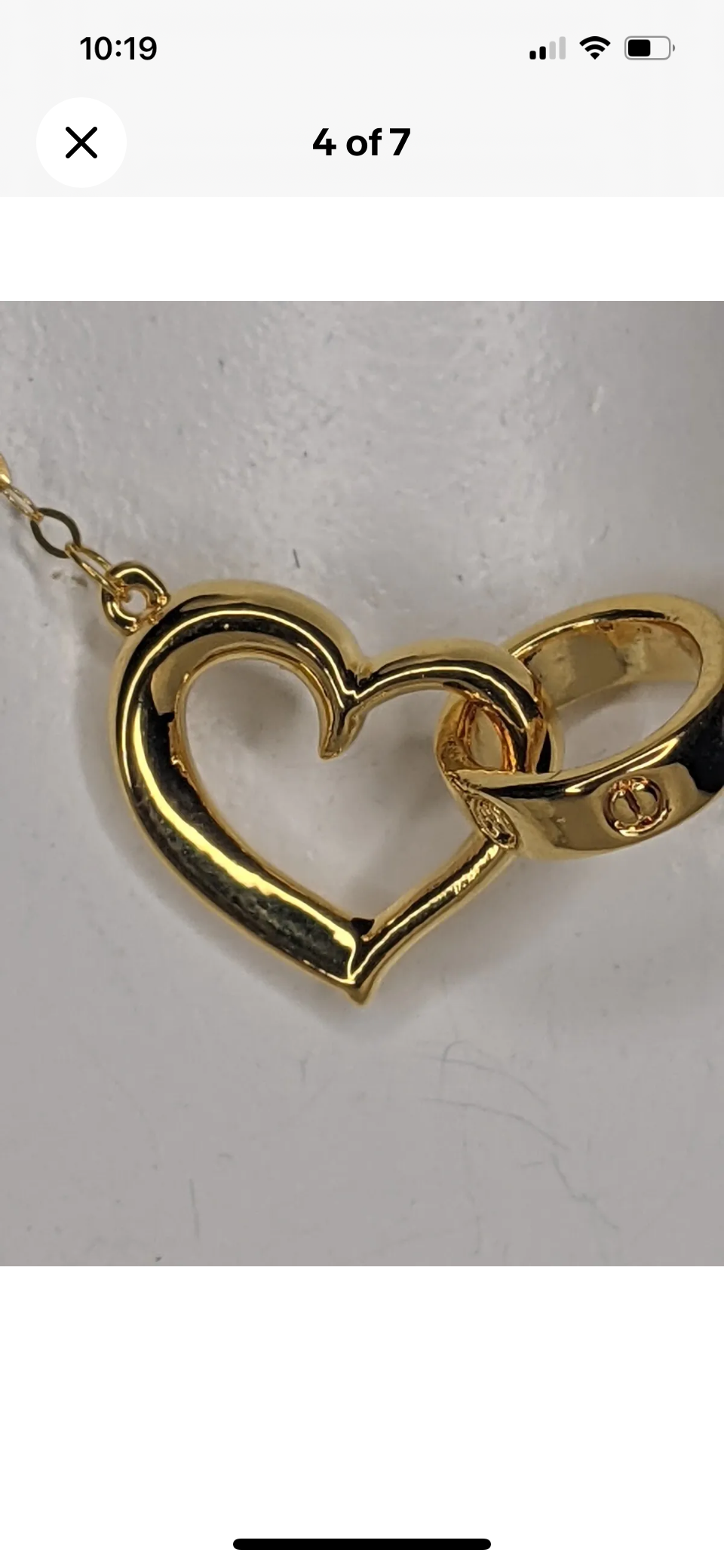 Pure 18ct gold link heart necklace