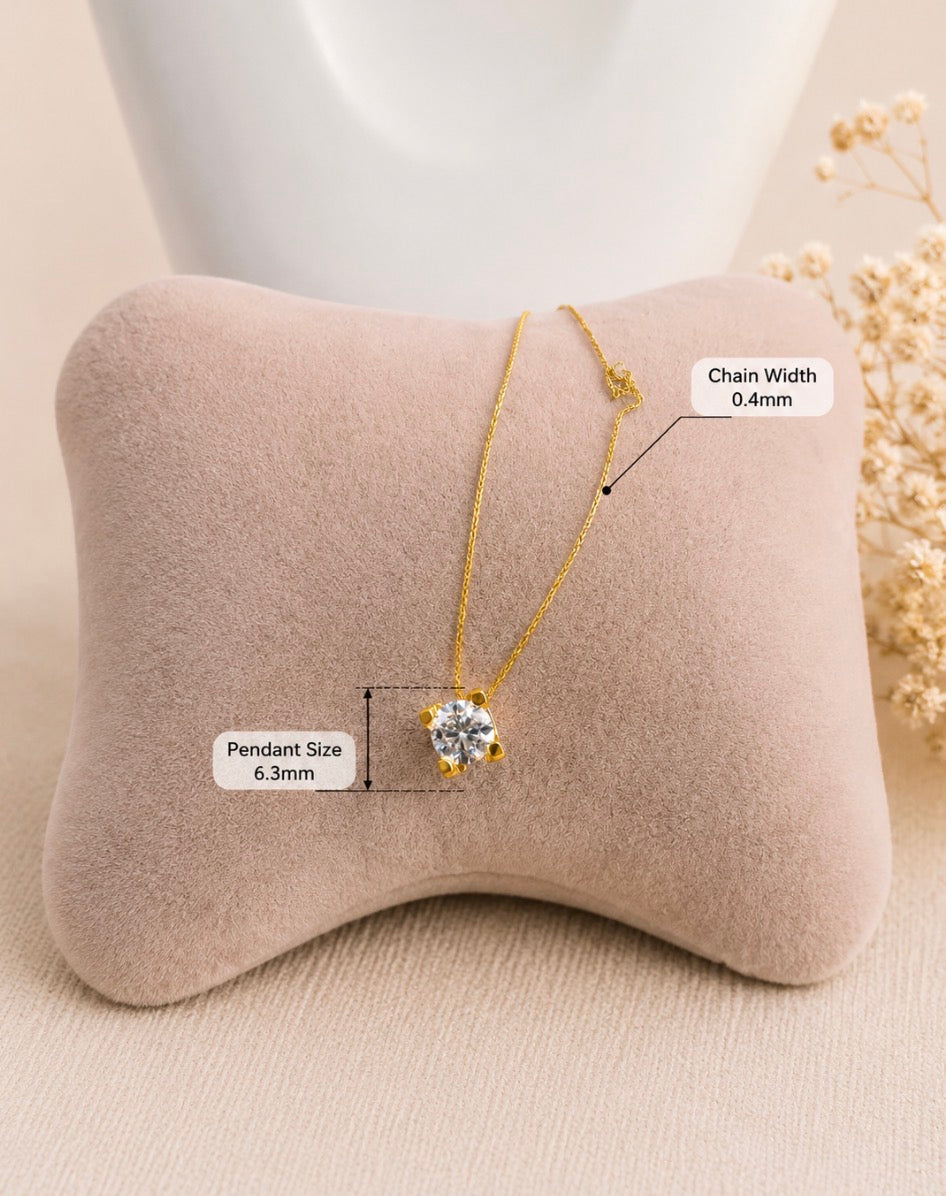 Solid 18ct gold moissanite necklace