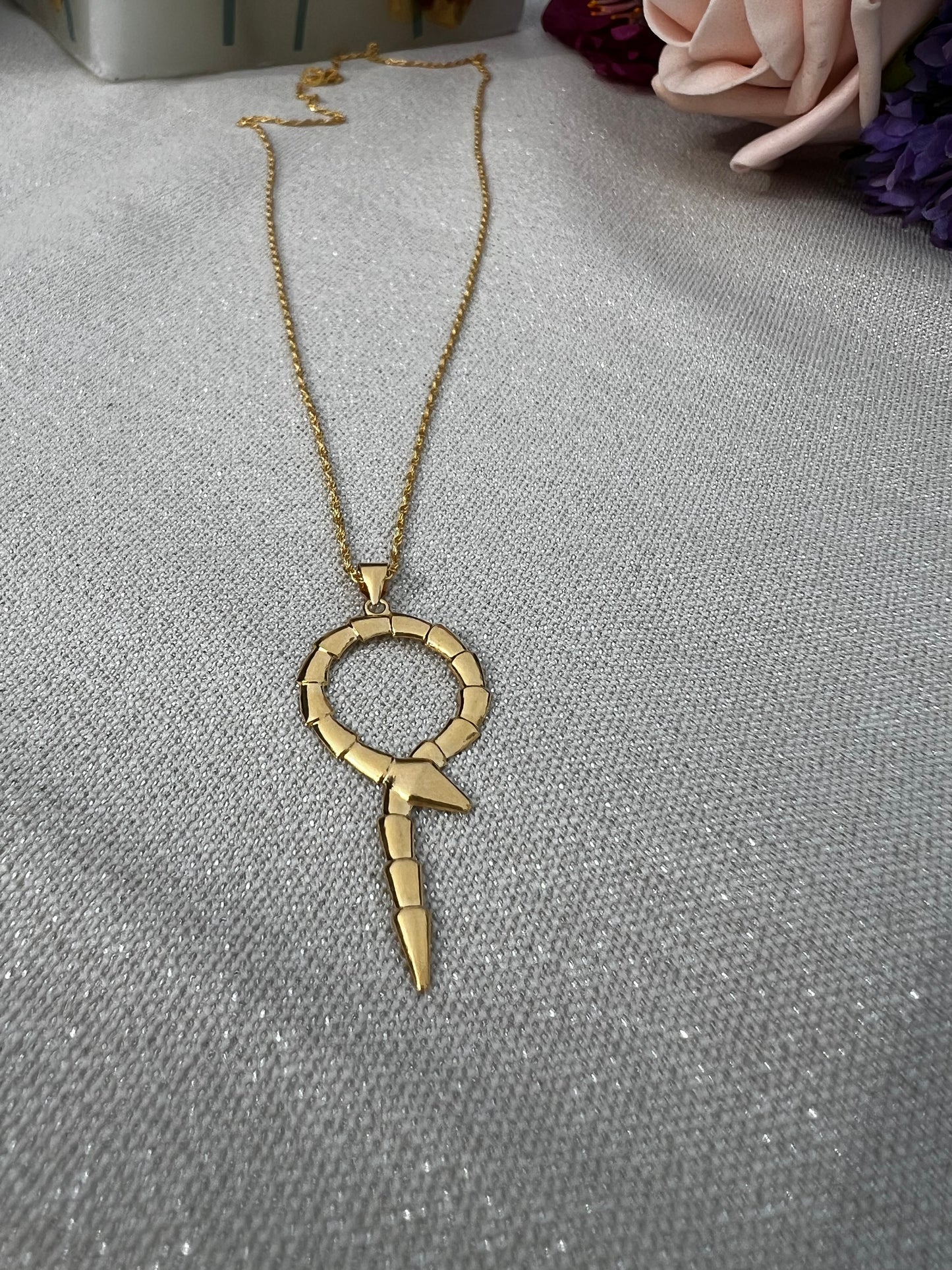 Pure 18ct  Gold Snake Necklace