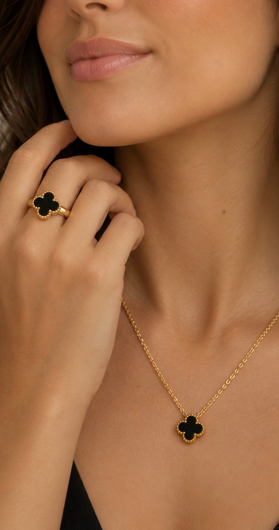 18ct gold filled Onyx set