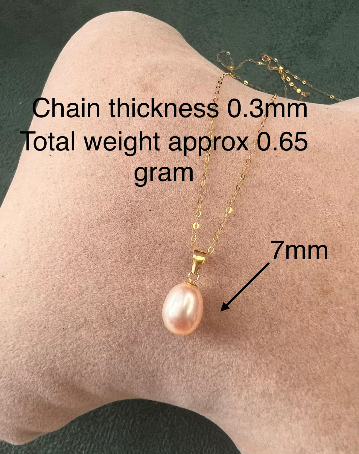 Solid 18ct gold dainty freshwater pearl necklace