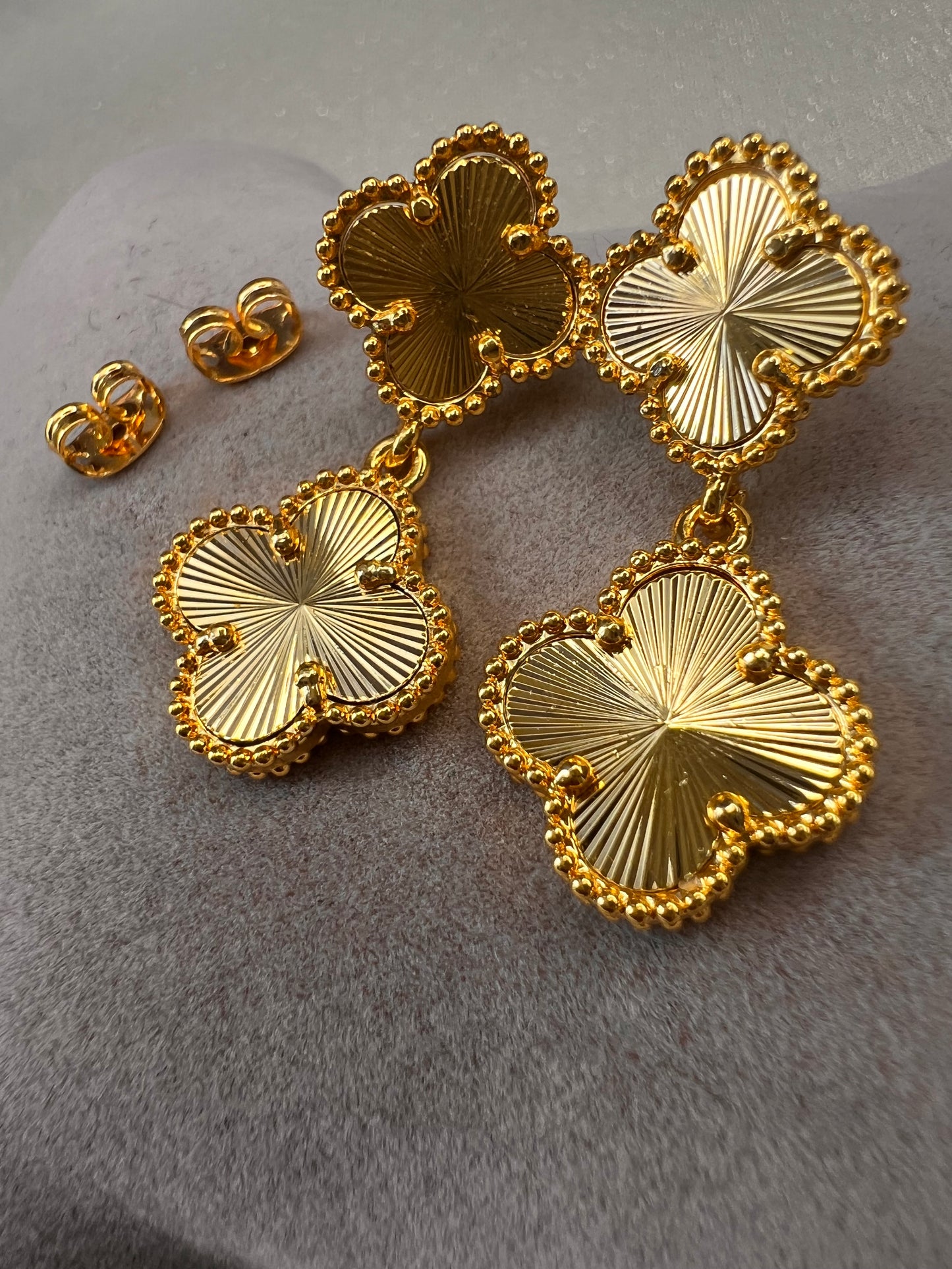 18ct gold filled clover earrings
