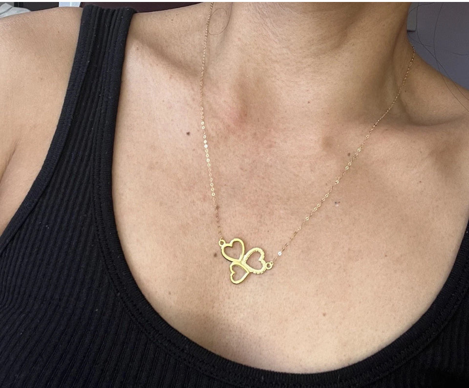 Solid 18ct gold  dainty heart  necklace