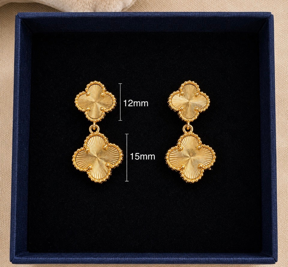 18ct gold filled clover earrings