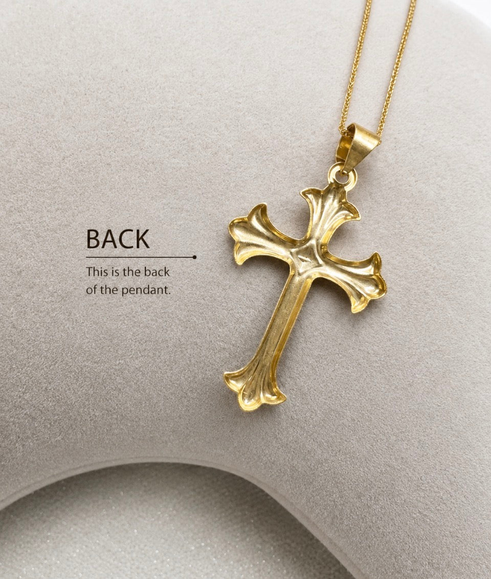 Solid 18ct gold cross necklace
