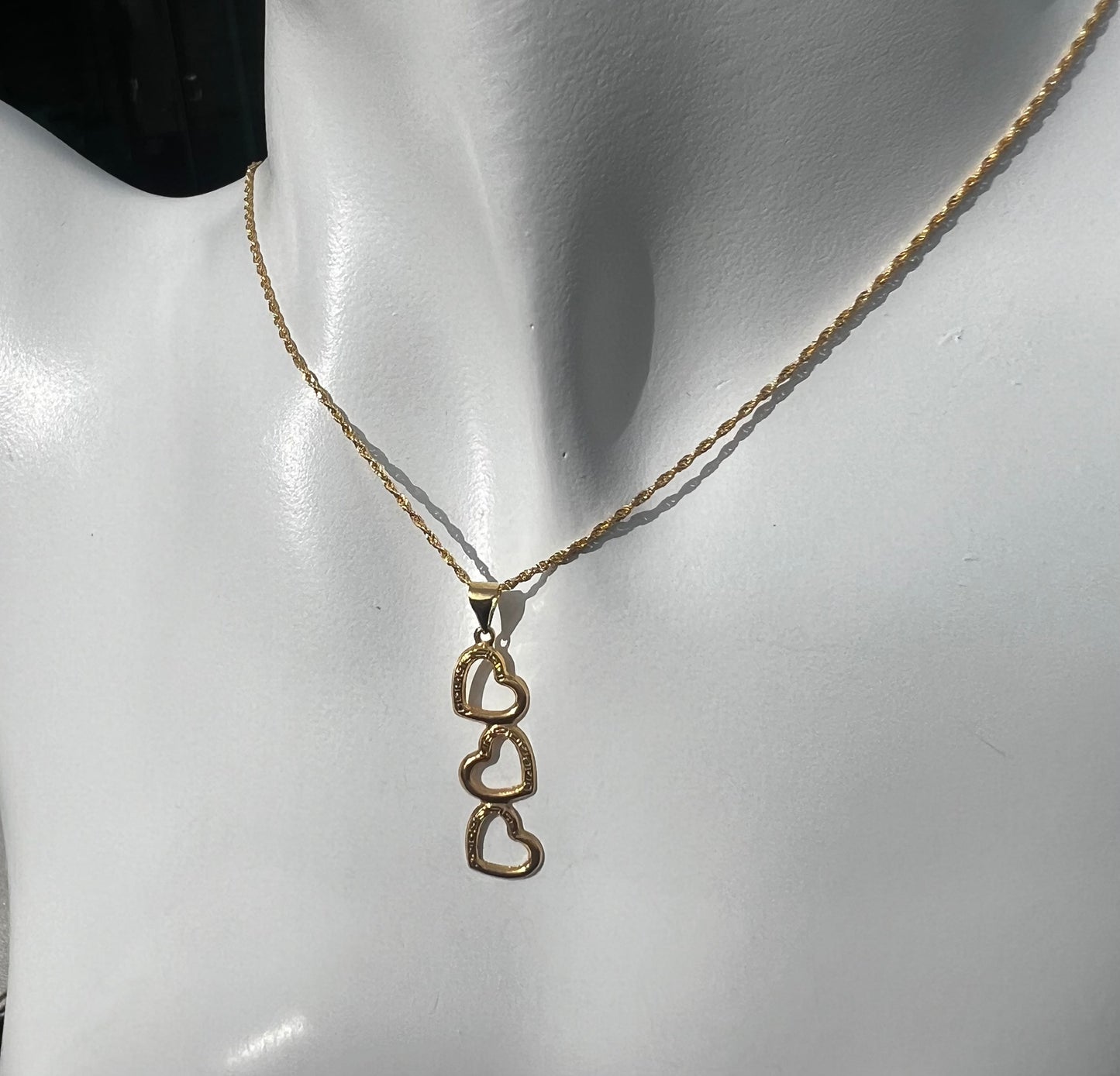 Pure 18ct Triple Heart Necklace
