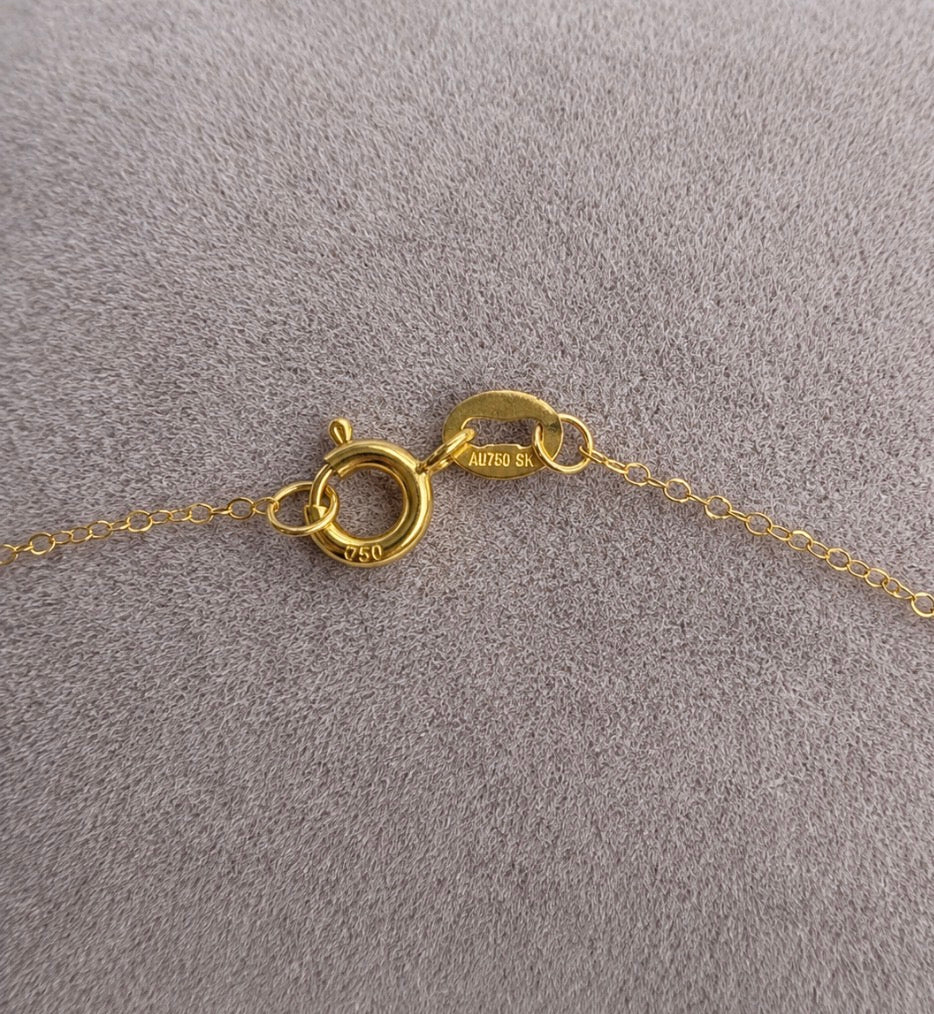 Pure 18ct gold link heart necklace
