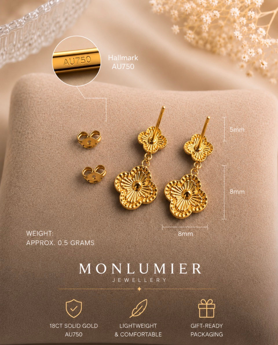Solid 18ct gold earrings