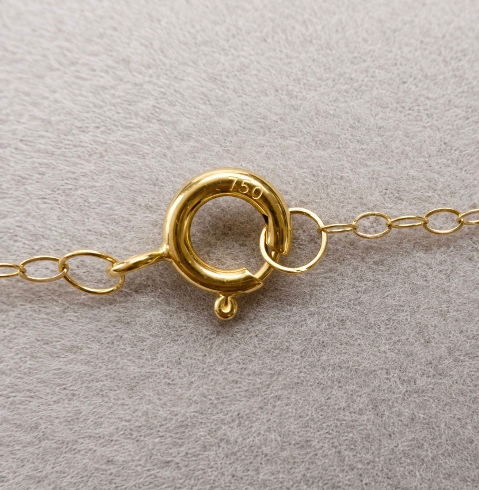 Solid 18ct gold dainty freshwater pearl necklace