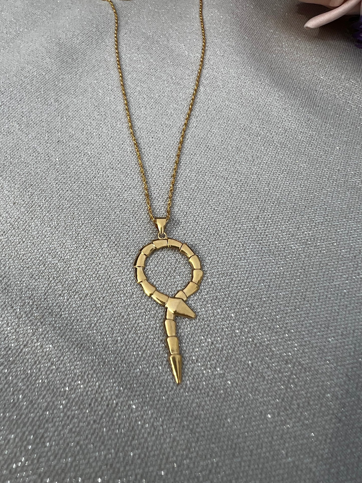 Pure 18ct  Gold Snake Necklace