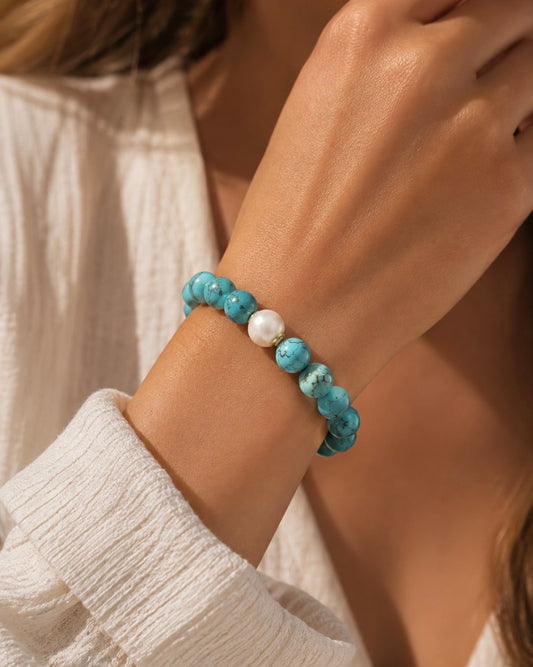 Turquoise & Freshwater Pearl Bracelet