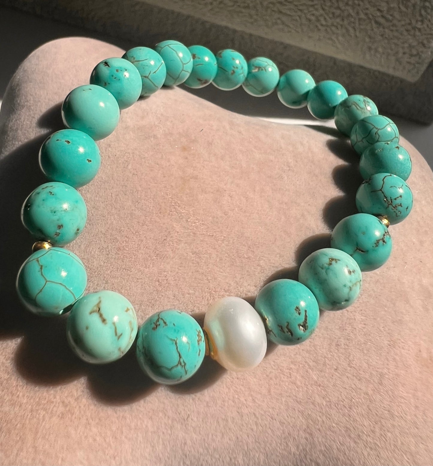 Turquoise & Freshwater Pearl Bracelet