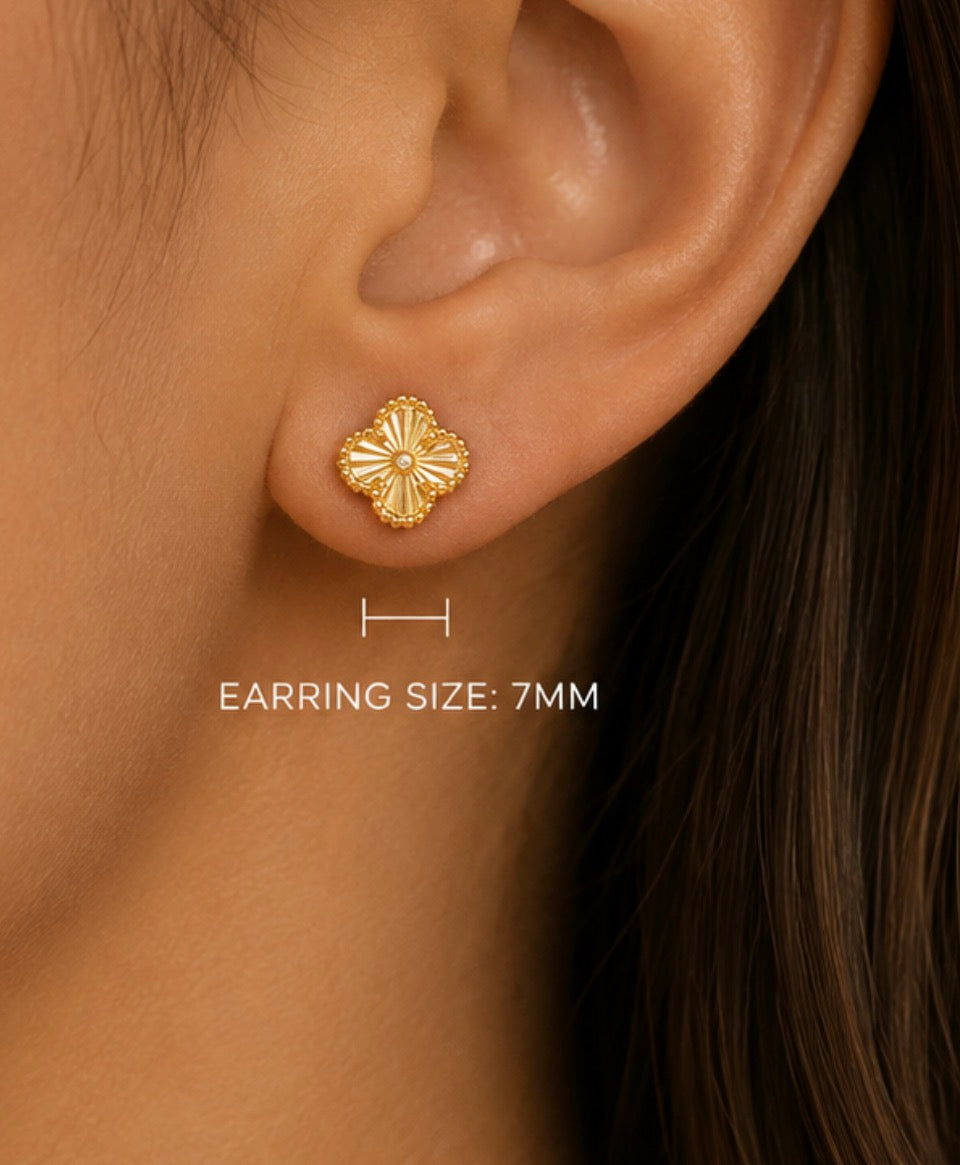 Solid Sterling Silver Clover 18ct gold plated