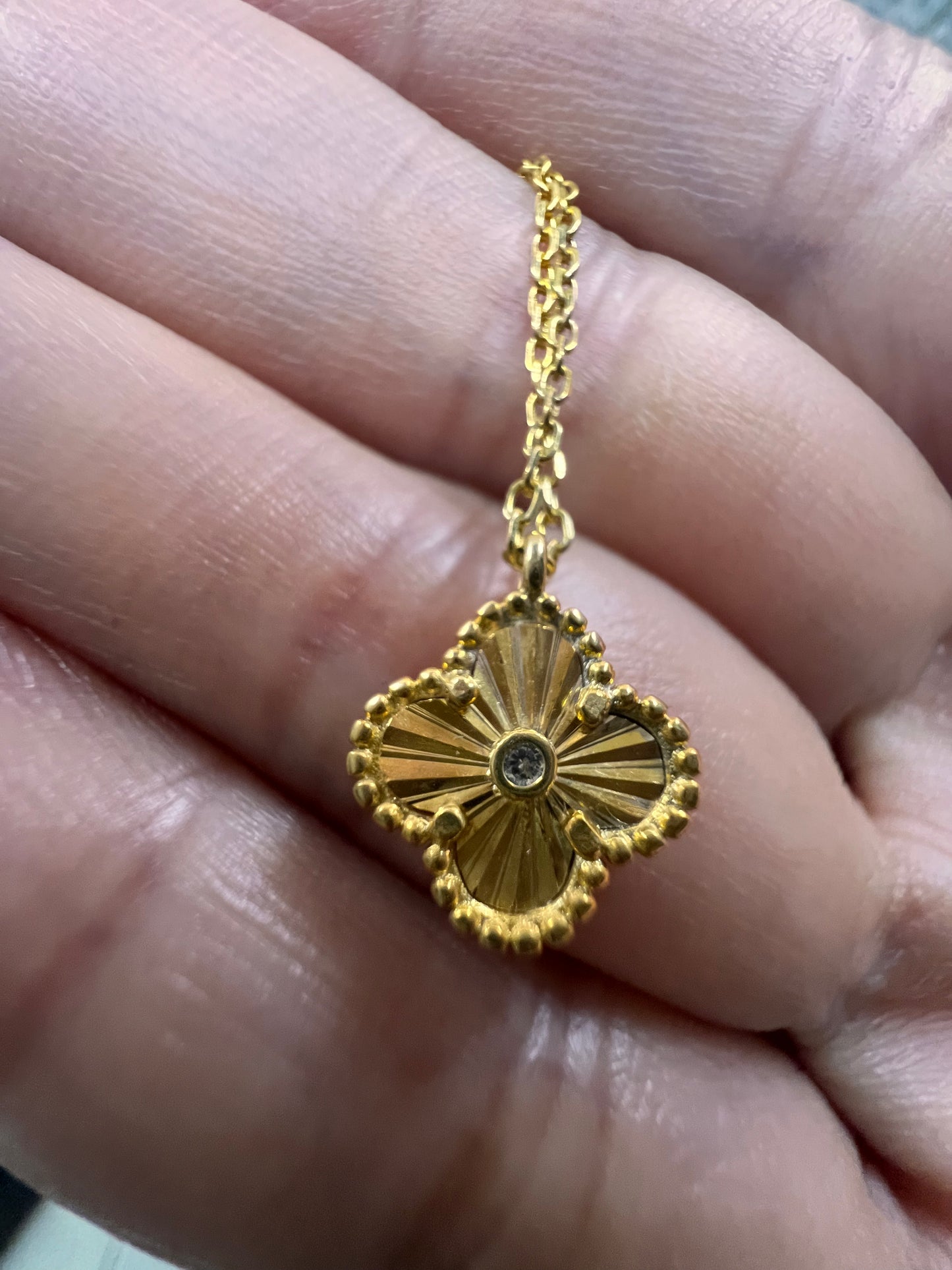 Solid Sterling Silver Clover 18ct gold plated
