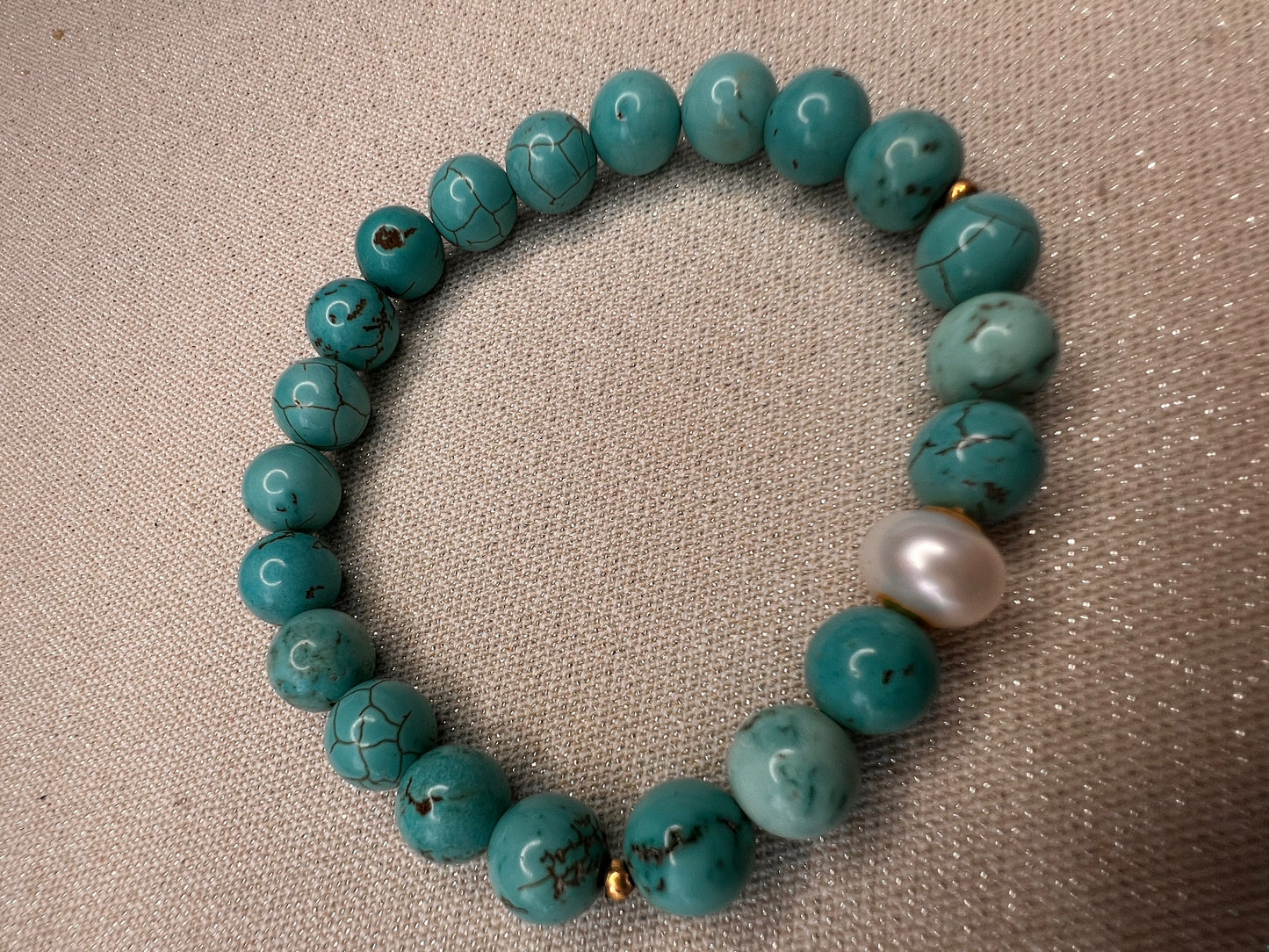 Turquoise & Freshwater Pearl Bracelet