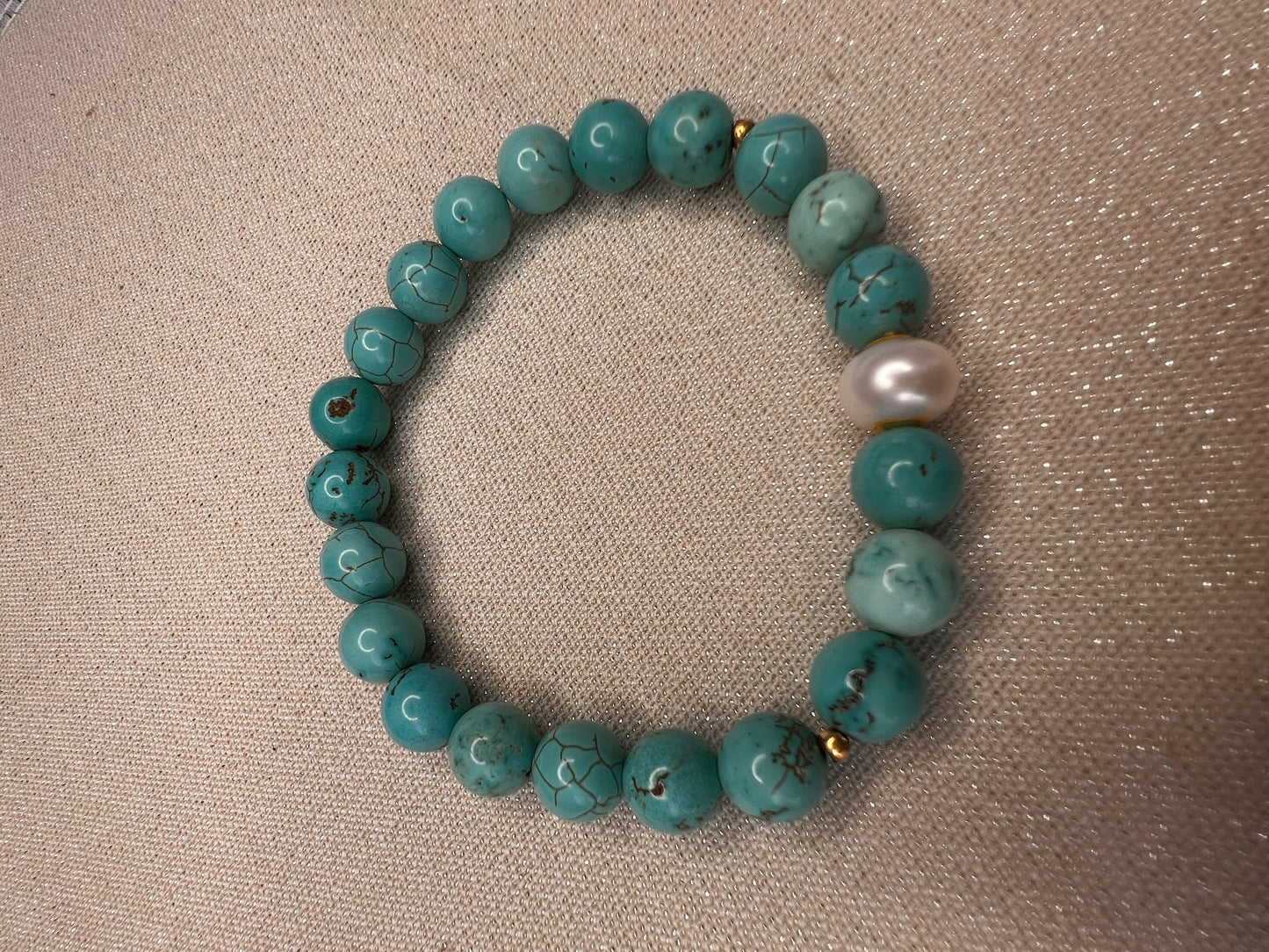 Turquoise & Freshwater Pearl Bracelet