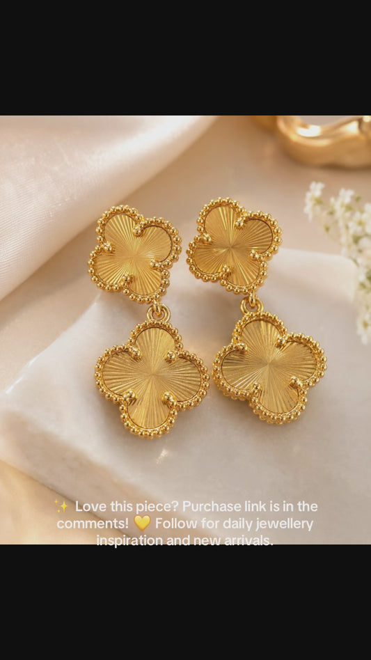18ct gold filled clover earrings